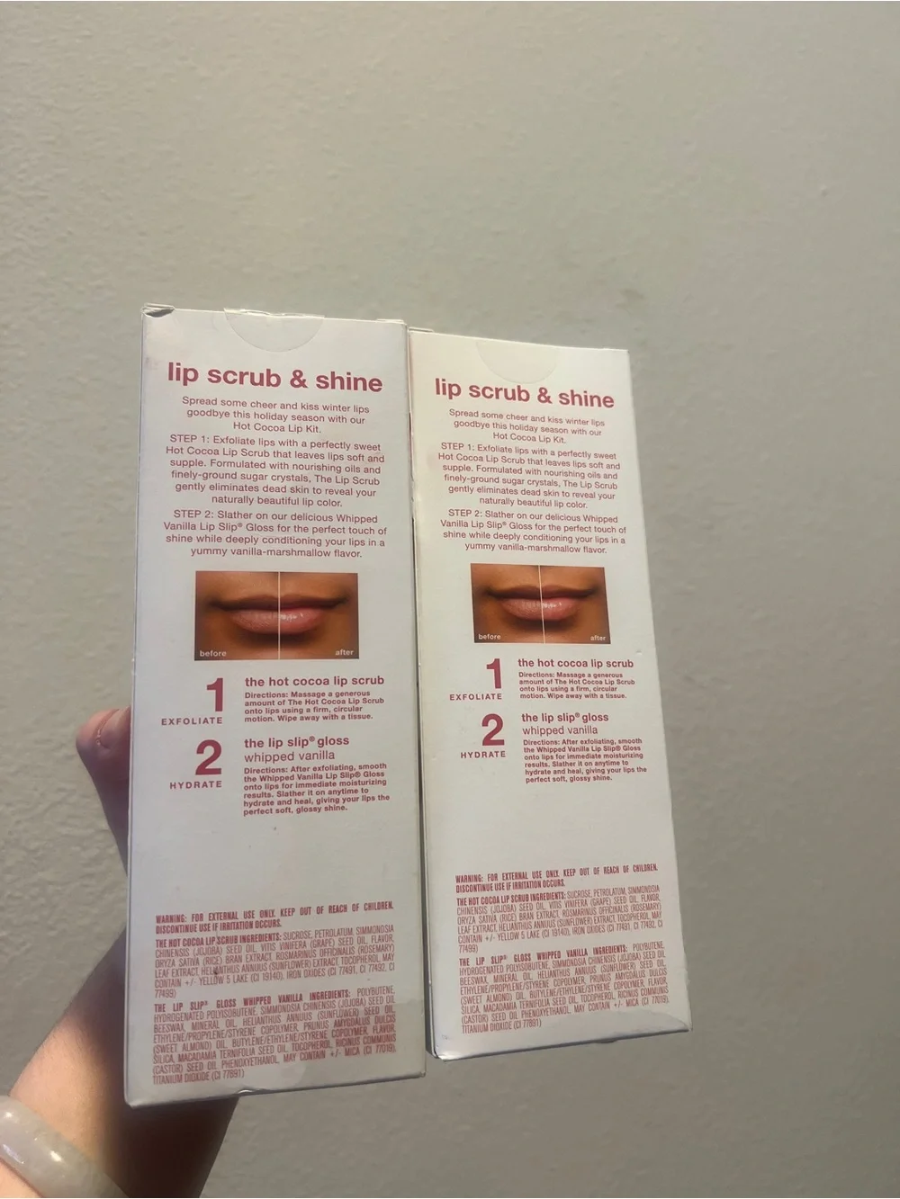 2X Sara Happ Hot Cocoa Kisses Treatment Duo Lip Scrub & Gloss Set